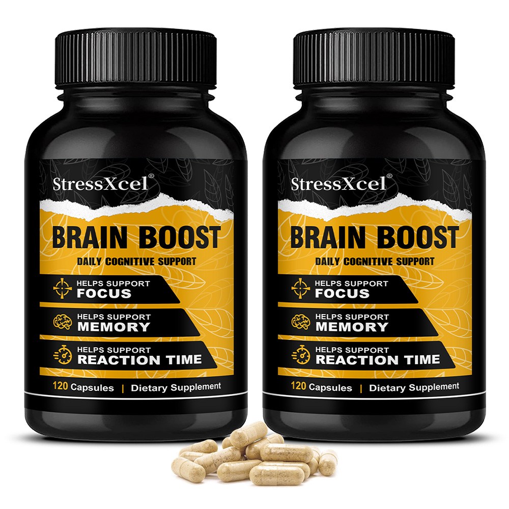 StressXcel Brain Boost – Cognitive Support Supplement with L-Theanine, Alpha GPC & Bacopa