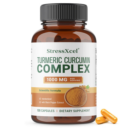 StressXcel Turmeric Curcumin Complex – 1000 mg, Black Pepper Extract