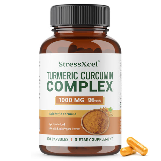 StressXcel Turmeric Curcumin Complex – 1000 mg, Black Pepper Extract