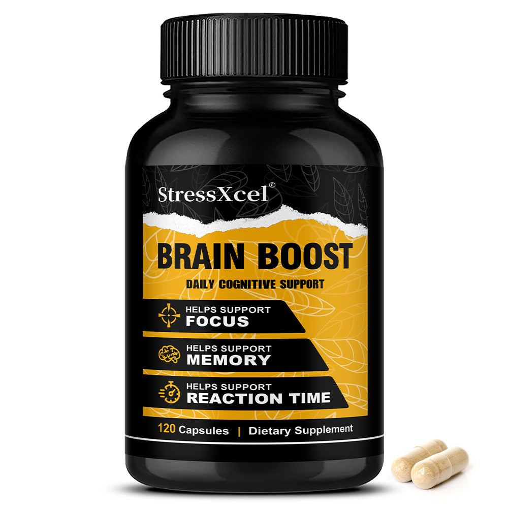 StressXcel Brain Boost – Cognitive Support Supplement with L-Theanine, Alpha GPC & Bacopa
