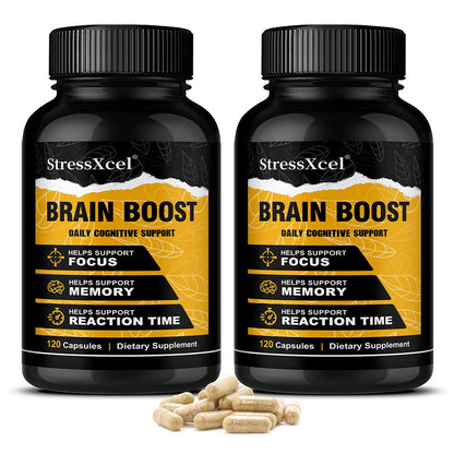 StressXcel Brain Boost – Cognitive Support Supplement with L-Theanine, Alpha GPC & Bacopa