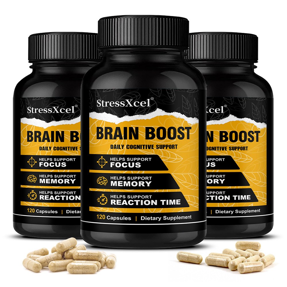 StressXcel Brain Boost – Cognitive Support Supplement with L-Theanine, Alpha GPC & Bacopa
