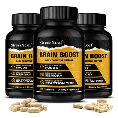 StressXcel Brain Boost – Cognitive Support Supplement with L-Theanine, Alpha GPC & Bacopa