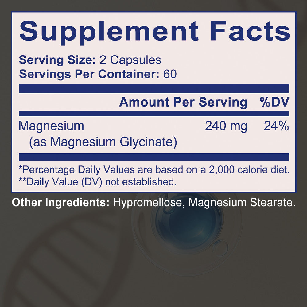 StressXcel® High Absorption Magnesium Glycinate 240mg – Premium Sleep, Muscle Relaxation & Calm Support Supplement (120 Capsules)