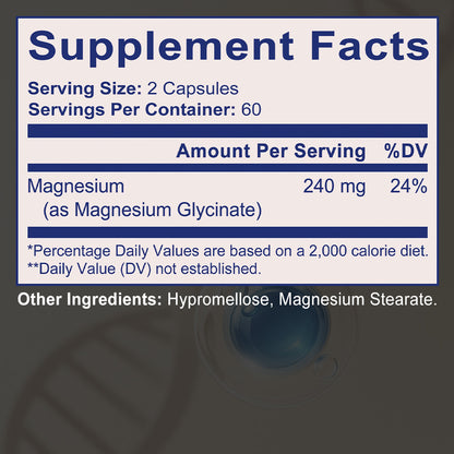 StressXcel® High Absorption Magnesium Glycinate 240mg – Premium Sleep, Muscle Relaxation & Calm Support Supplement (120 Capsules)
