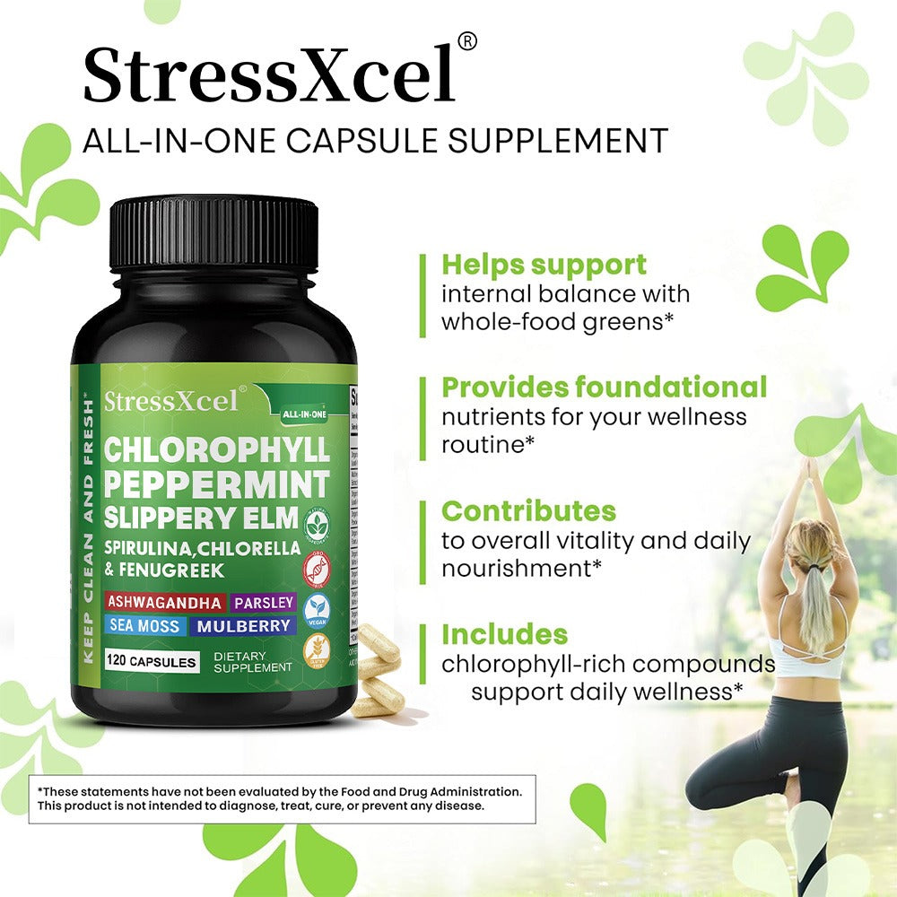 StressXcel Chlorophyll Peppermint Complex – Herbal Digestive Wellness Support
