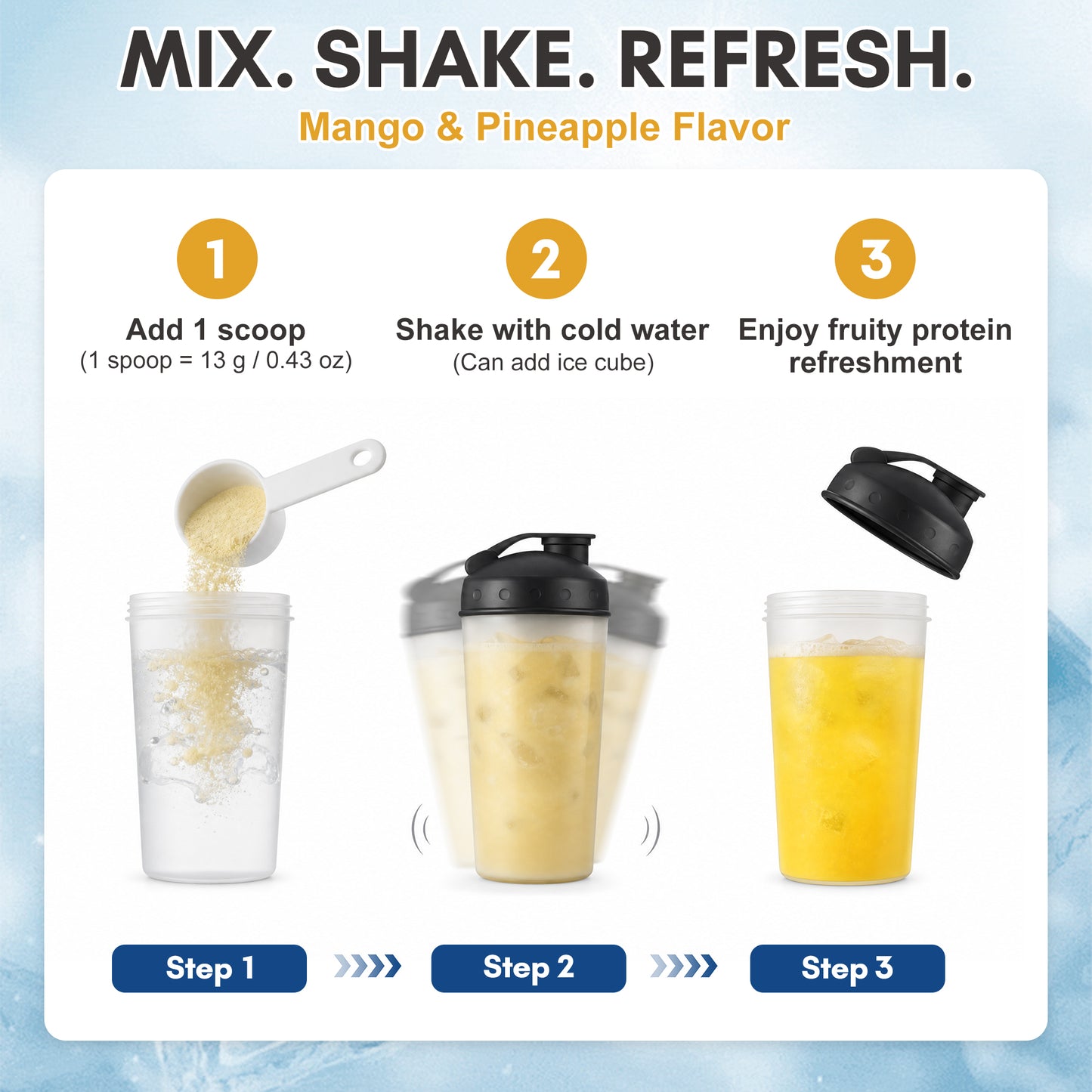 Mango Pineapple Clear Protein Powder | Electrolyte Hydration Drink Mix with 10g Protein