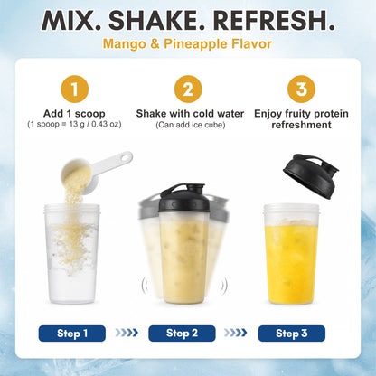 Mango Pineapple Clear Protein Powder | Electrolyte Hydration Drink Mix with 10g Protein