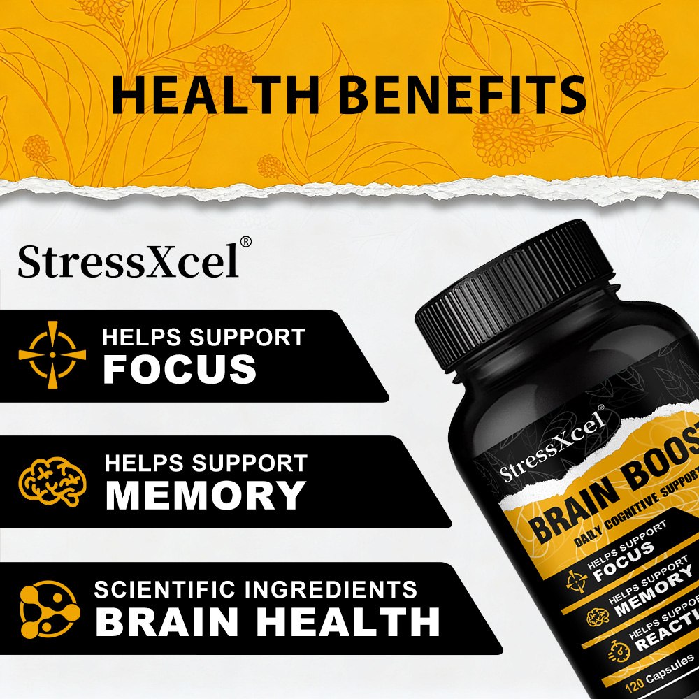 StressXcel Brain Boost – Cognitive Support Supplement with L-Theanine, Alpha GPC & Bacopa