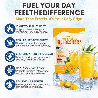 Mango Pineapple Clear Protein Powder | Electrolyte Hydration Drink Mix with 10g Protein