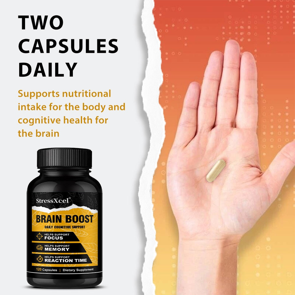 StressXcel Brain Boost – Cognitive Support Supplement with L-Theanine, Alpha GPC & Bacopa