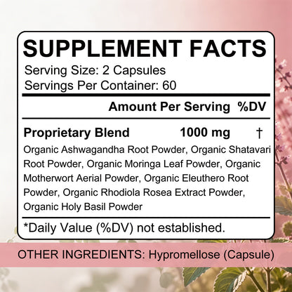 StressXcel® Hormonal Balance & Mood Support Supplement – Ashwagandha, Rhodiola & Shatavari Capsules for Cortisol Control, Stress Relief & Estrogen Regulation (120 Capsules)