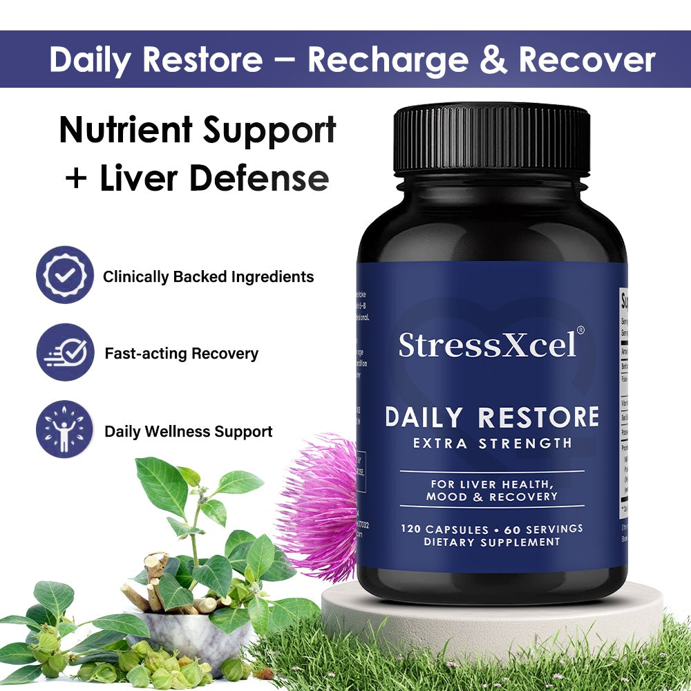 StressXcel Daily Restore Extra Strength – Liver Health, Mood & Recovery Support