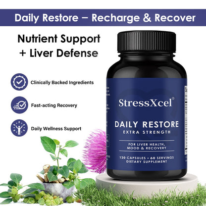 StressXcel Daily Restore Extra Strength – Liver Health, Mood & Recovery Support