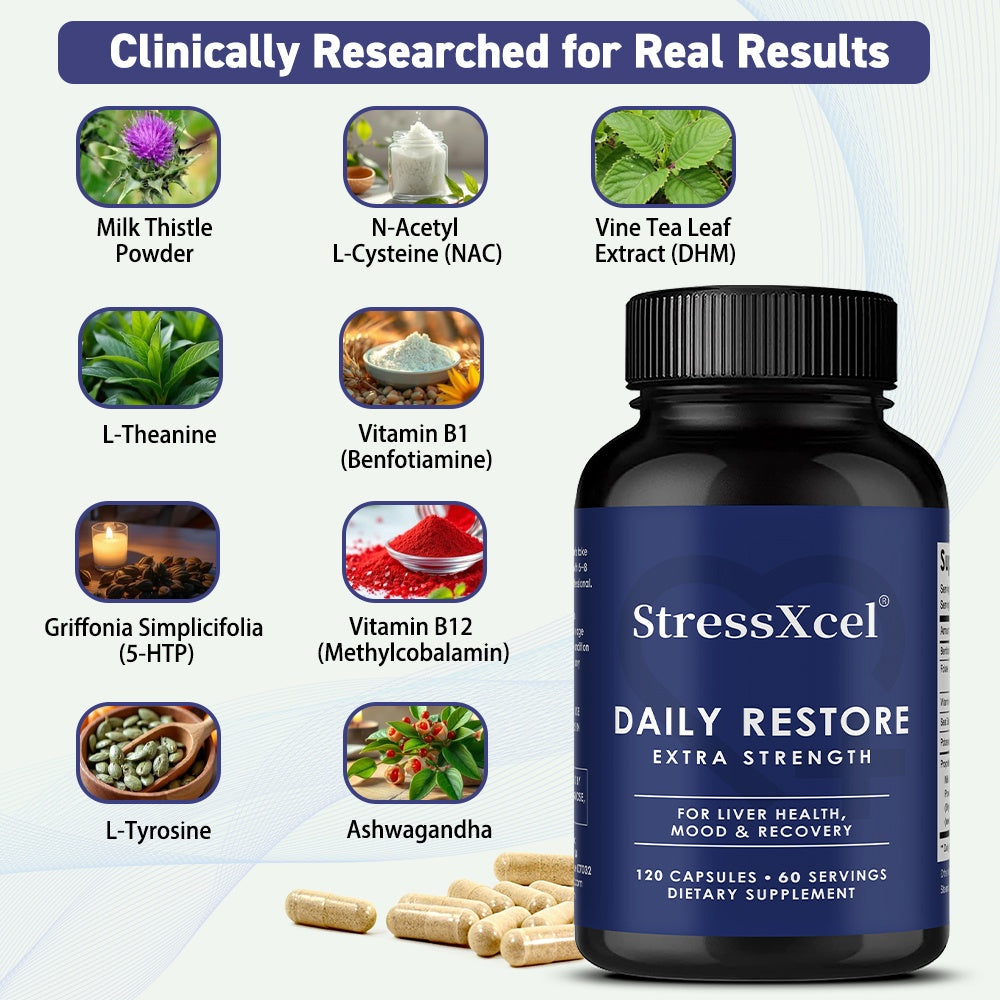 StressXcel Daily Restore Extra Strength – Liver Health, Mood & Recovery Support