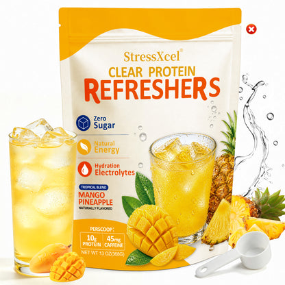 Mango Pineapple Clear Protein Powder | Electrolyte Hydration Drink Mix with 10g Protein